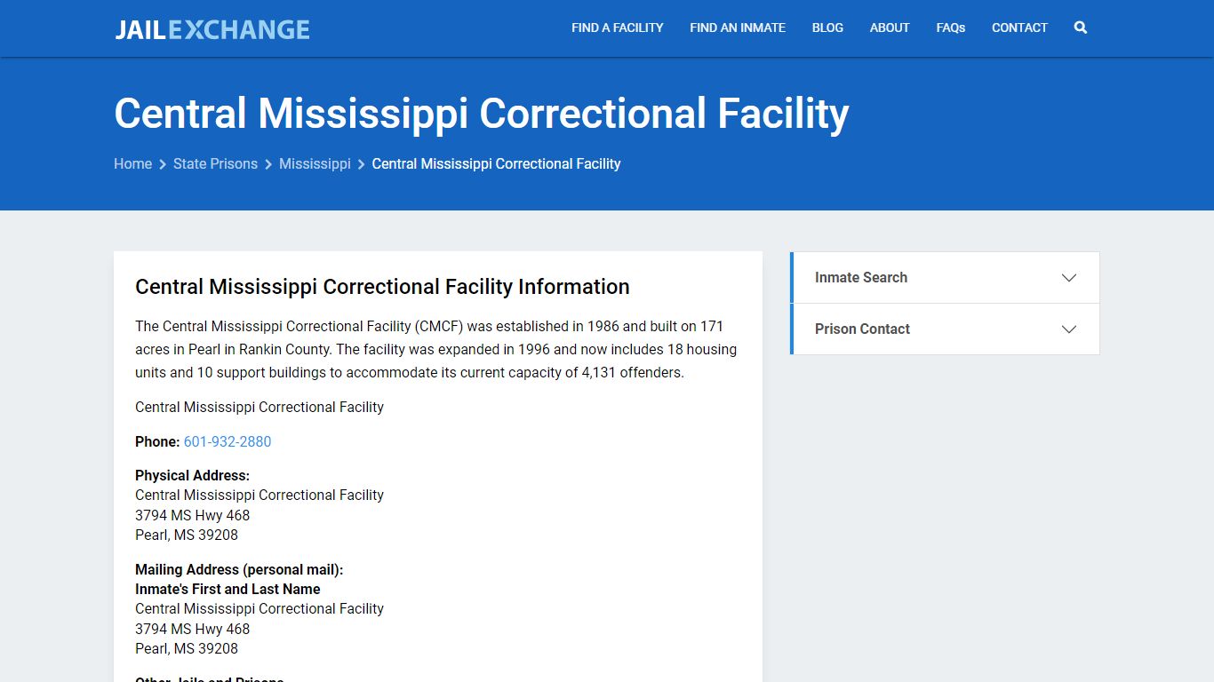Central Mississippi Correctional Facility Inmate Search, MS - Jail Exchange